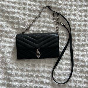 Rebecca Minkoff Black Edie Wallet on Chain